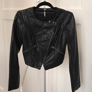 Free people crop moto jacket